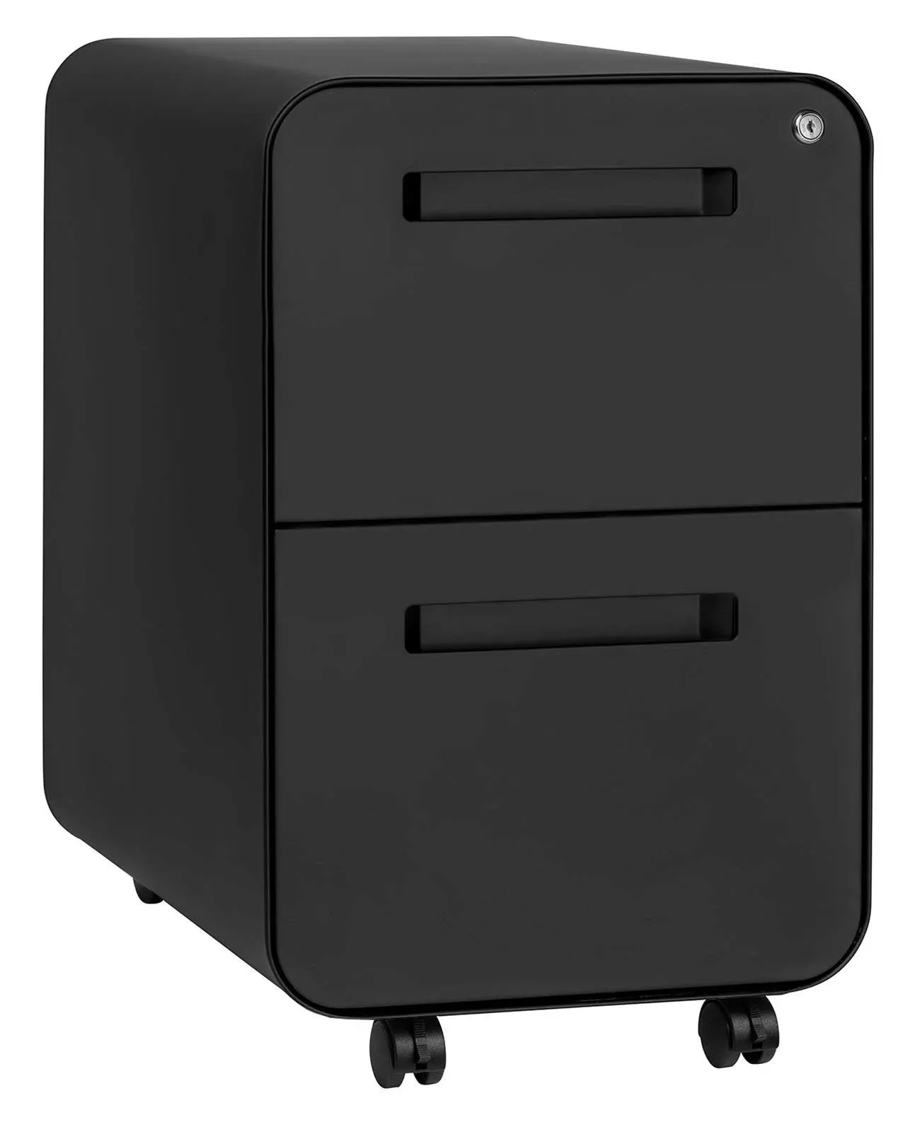 Laura Davidson Furniture Stockpile 2-Drawer Modern Mobile File Cabinet, Commercial-Grade (Black)