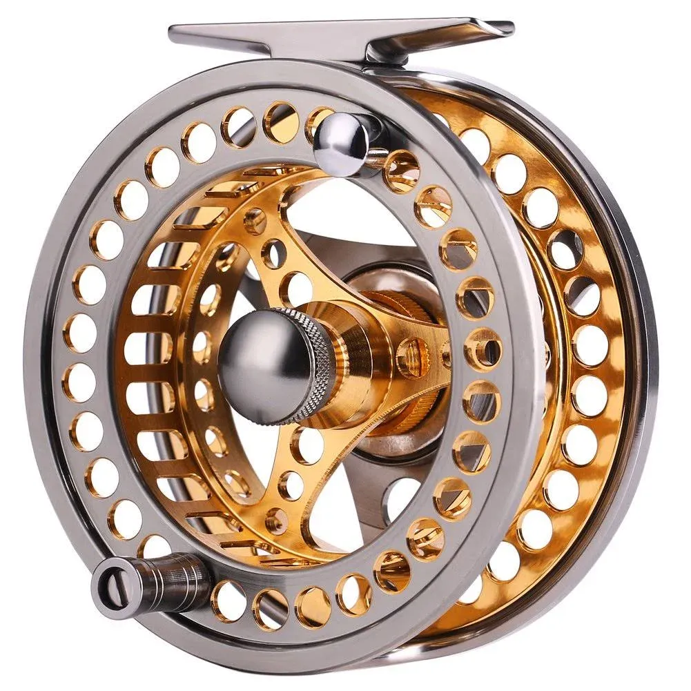 Sougayilang Fly Fishing Reel Large Arbor 2+1 Bb with CNC-Machined Aluminum Alloy Body and Spool in Fly Reel Sizes 5/6,7/8