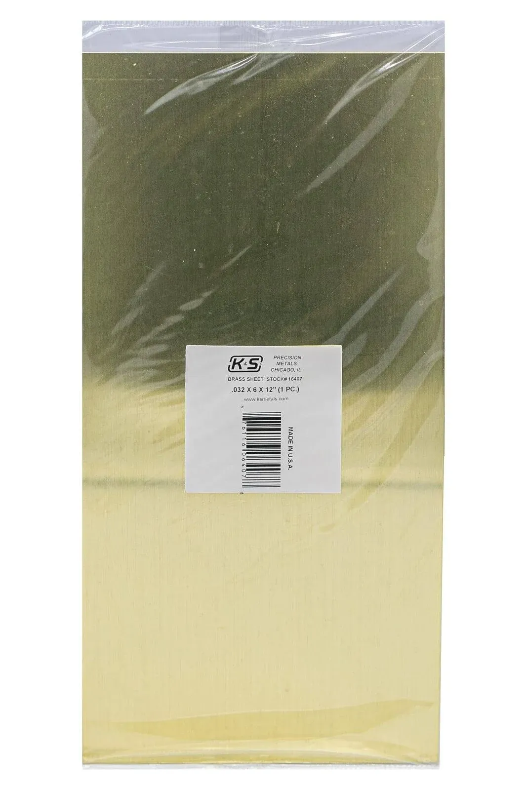 K & S 16407 Brass Sheet 0.032 x 6 x 12 in.