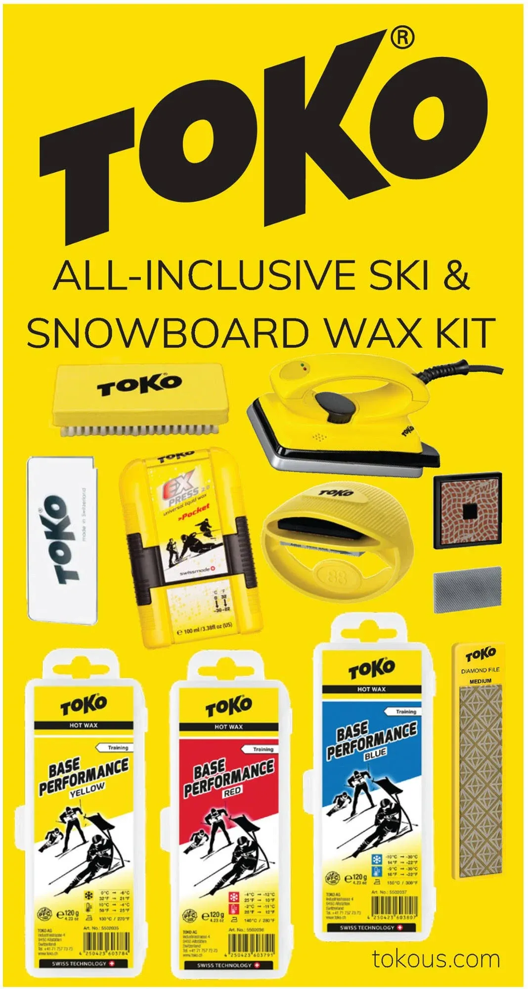 Toko T8 Ski Snow Board Cross Country Skiing Waxing All Inclusive Wax Kit #Q6