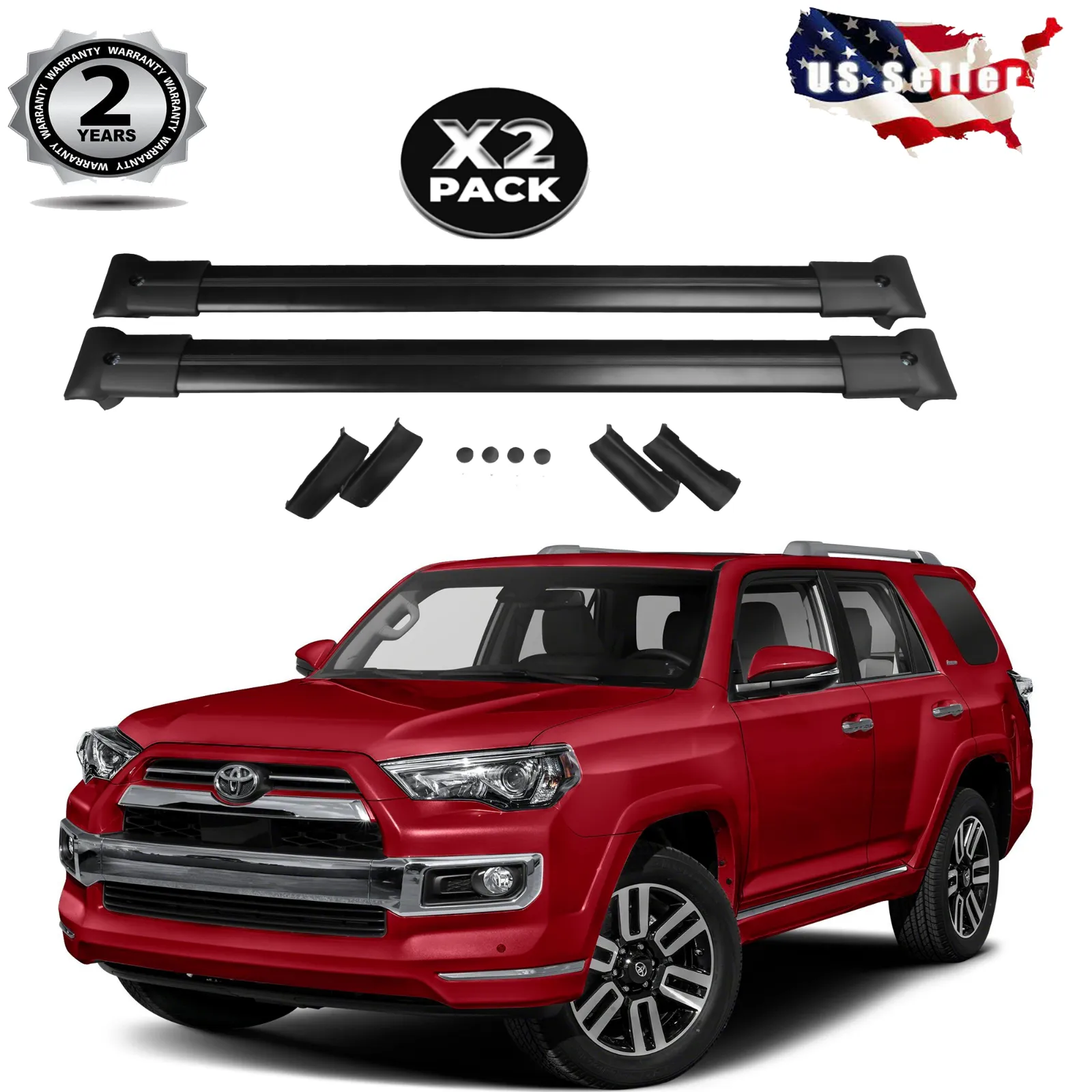 Roof Rack Cross Bars for 2010-2024 Toyota 4Runner Cross Rails Luggage Carrier Cargo Bar Black