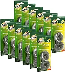 24 Premium Lint Traps with 24 Long Lasting Ties for Washing Machines by Scrub-It. Light Aluminum Mesh Filter Won't Rust, Easy Installation,12 Pack