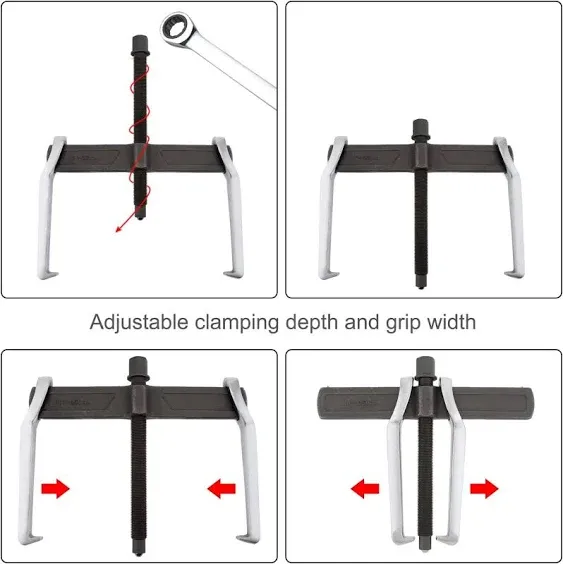 Chgimposs 10 Inch 2-Jaw Gear Puller, Adjustable CR-V Bearing Puller Gears, Remov