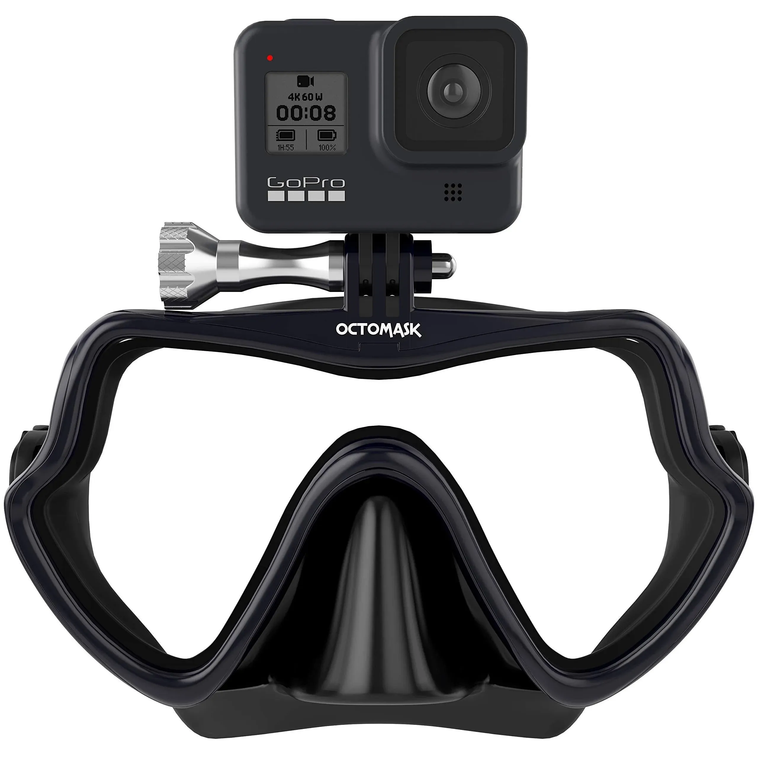 OCTOMASK - Frameless Dive Mask for GoPro, Black