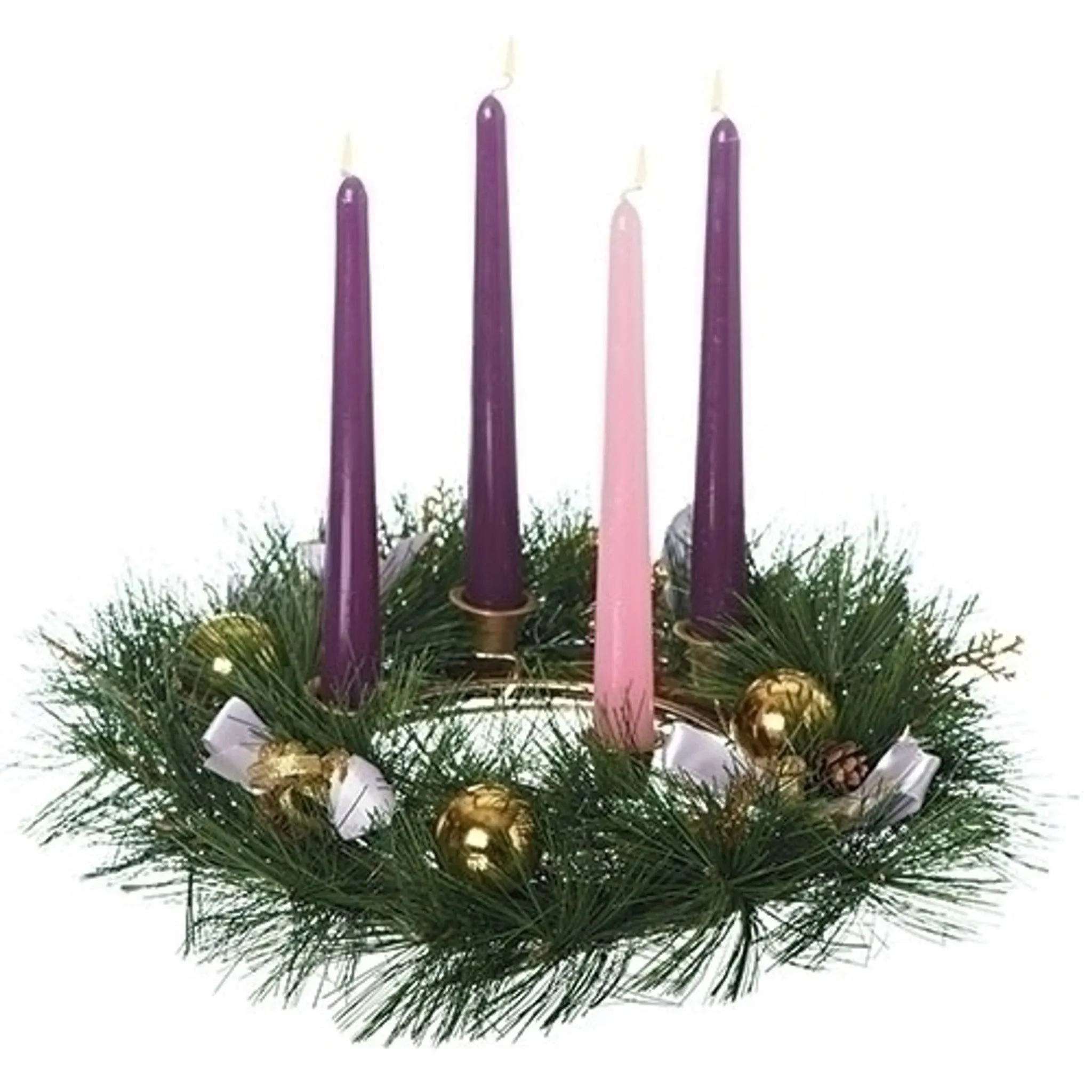 Advent Wreath with Purple Ribbon candles not included