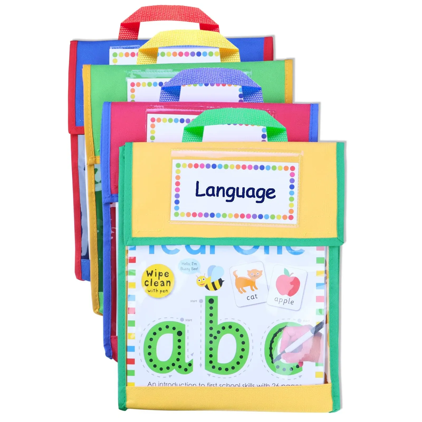 Eamay Book Pouches for Kids, Clear Pocket Reading Bags for classroom,- Send Home Books and Homework in Book Buddies Bags - St