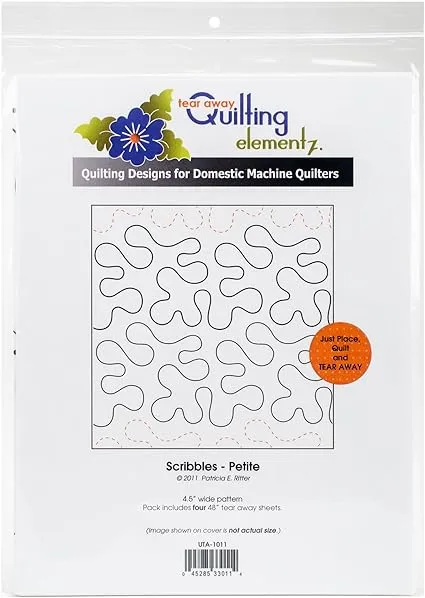 Quilting Creations Scribbles-Petite, 4-1/2 Inch Rows UTA-1011 Urban Elementz Tear Away, 4 Pack