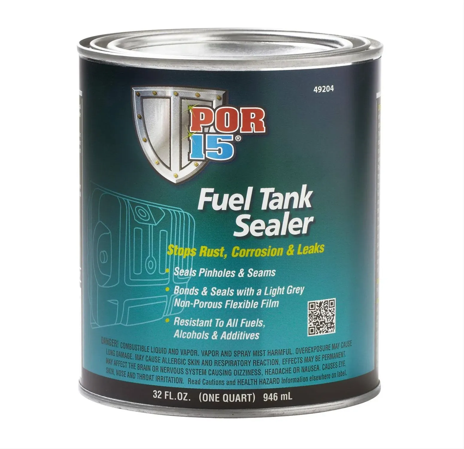 POR-15 Fuel Tank Sealer, Stops Rust, Corrosion and Leaks, Seals Pinholes and Seams, Non-Porous, Flexible Film, 16 Ounces