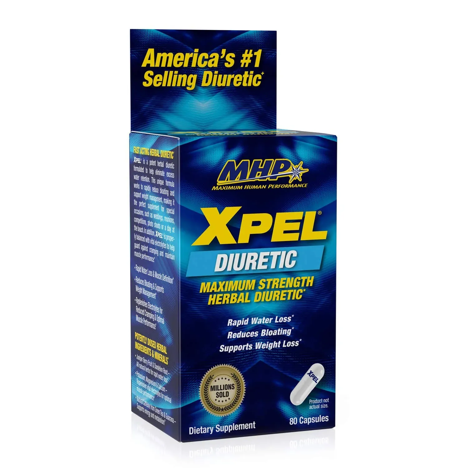 MHP X-PEL Premium Series NEW Herbal Water Loss All Natural Diuretic XPEL 80 caps