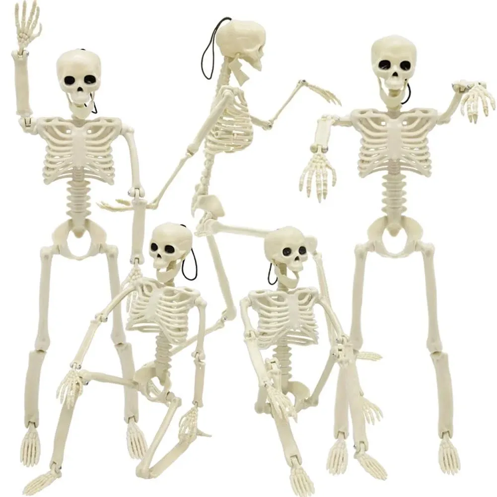 5 Packs Halloween Skeleton Decorations, 16&#034; Halloween Full Body Mini Skeleton 