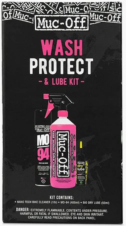 Muc-Off Wash, Protect and Lube Kit - Bike Cleaning Kit, Bike Maintenance Kit for MTB/Road/Gravel Bikes - Includes Bike Wash and Chain Lube