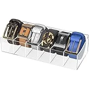 Acrylic Belt Organizer Holder with 6 Compartments for Drawer Closet