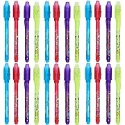 24 Pack Invisible Ink Pen with Purple Light Upgraded Spy Pen Secret Message Magic Markers Children's Day Gift Student Gift from Teacher for Boys Grils Kids Birthday Party Favor