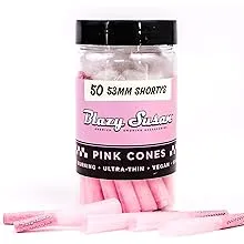 Blazy Susan Pink Pre-Rolled Cones, 50 Count (53mm Mini) - Slow-Burning Rolling Paper & Ultra-Thin Preroll Cones with Filter Tips - Vegan, GMO-Free, Convenient & Easy-To-Use Prerolled Shortys