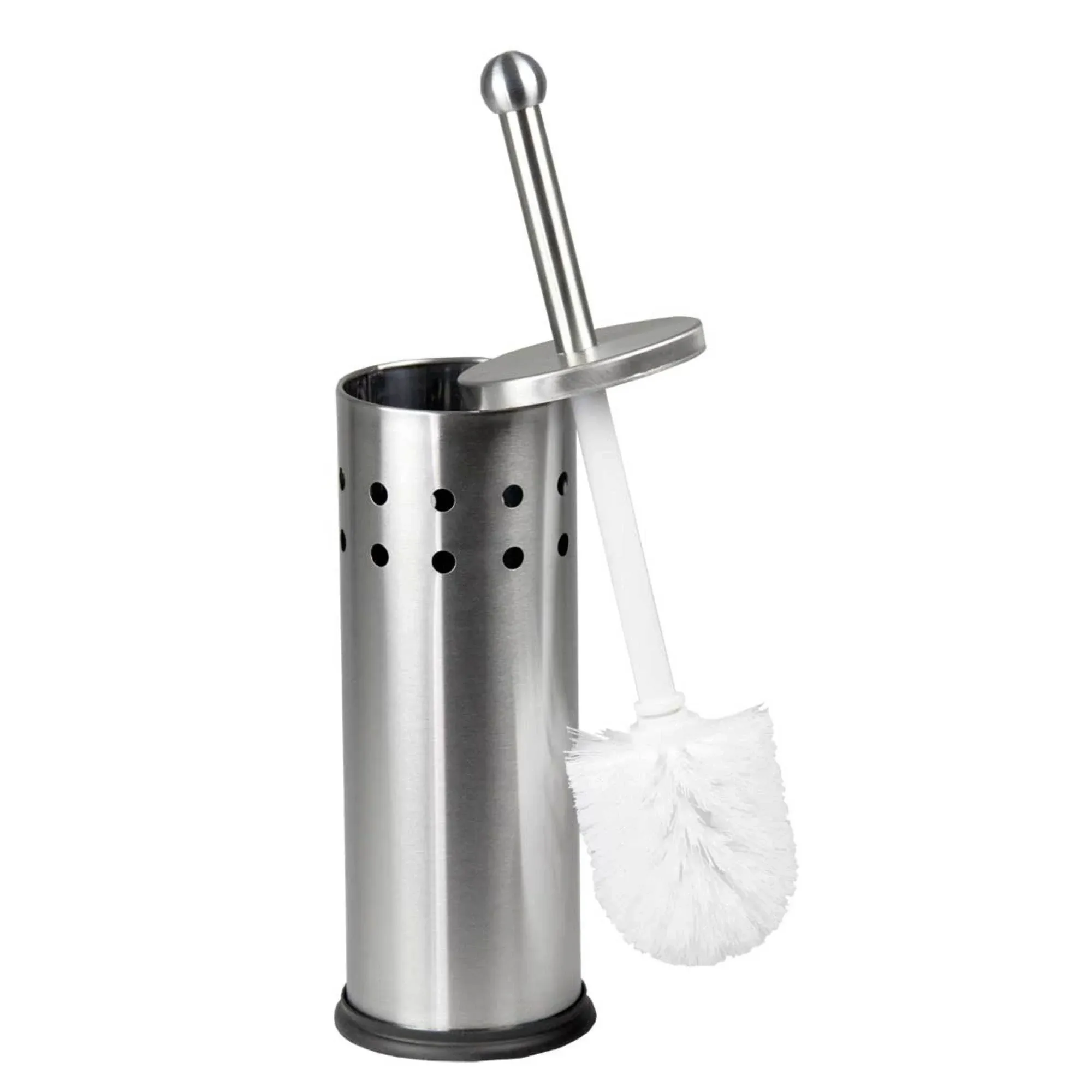 Home Basics Vented Stainless Steel Toilet Brush Holder