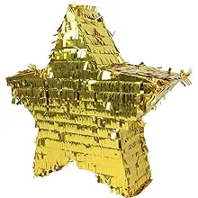 GIFTEXPRESS Celebrity Gold Foil Star Pinata for Kids Birthday Party, Festival, Events, Baby Shower, Wedding, New Year, Graduation Party Decoration (13 x 13 x 4 In)