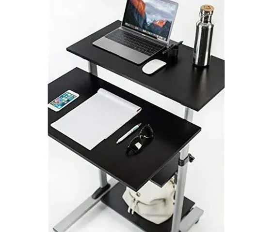 Mobile Standing Desk/Height Adjustable Stand Up Computer Work Station | Rolling ...