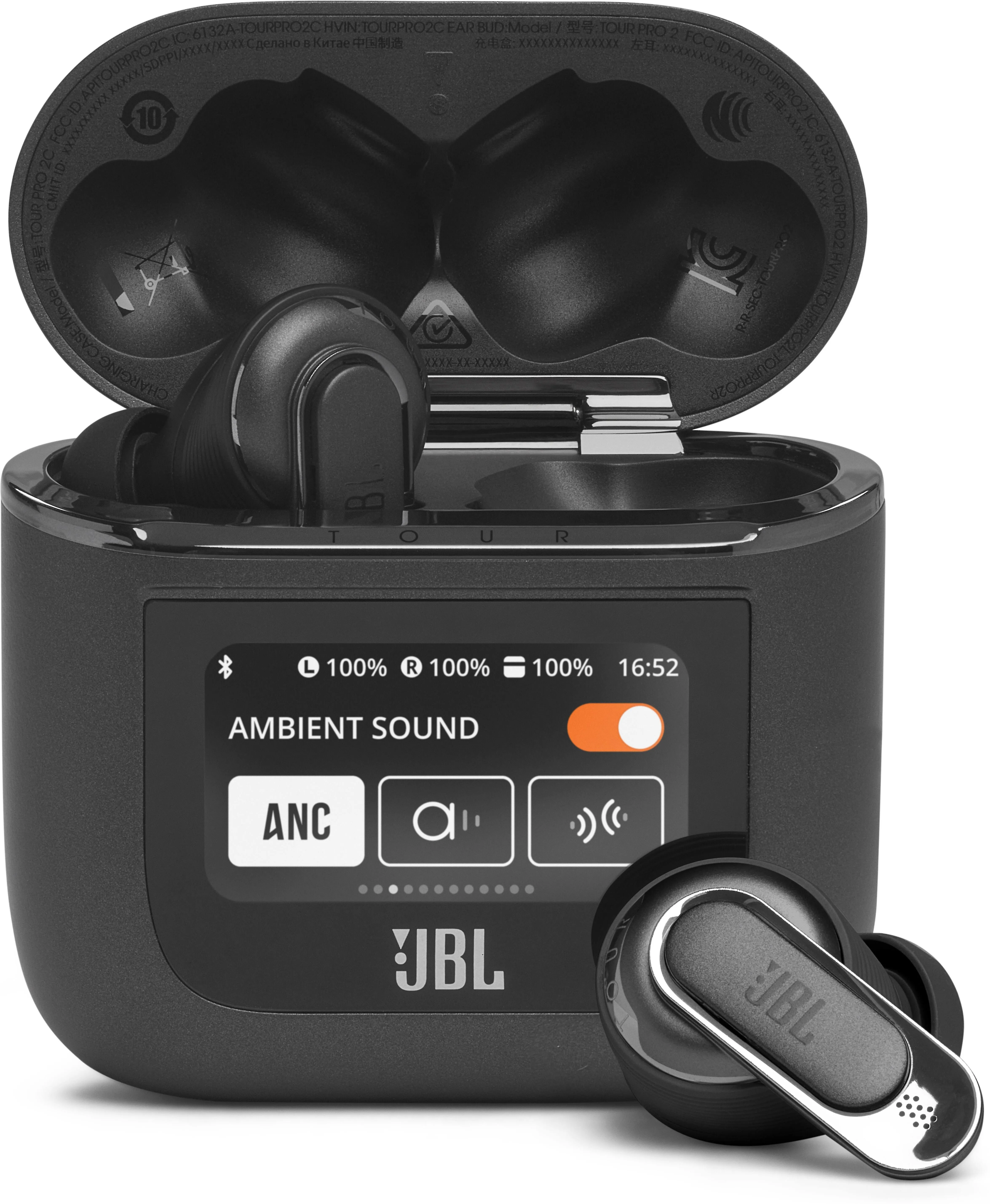 JBL - Tour Pro 2 True Wireless Noise Cancelling Earbuds - Black