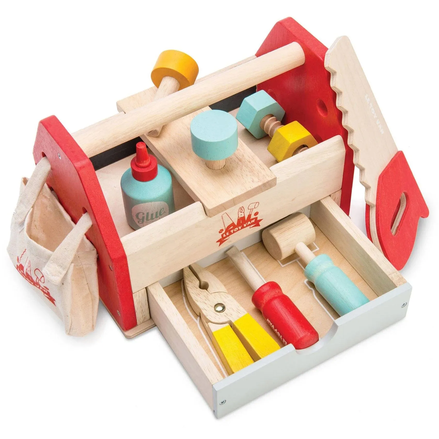 Le Toy Van - Cars & Construction Educational Wooden Tool Box Play Set For Role Play | Pretend Play Wooden Tools - Suitable For 3 Year Olds And Older