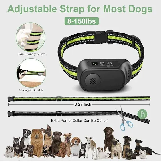 Rechargeable Dog Bark Collar With Beep Vibration And Shock,anti