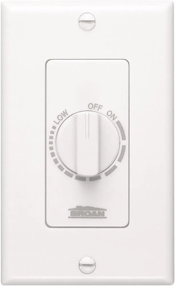 NuTone Variable Speed Wall Control for Ventilation Fans, Dial Knob Control, 3 Amp., 120V, White