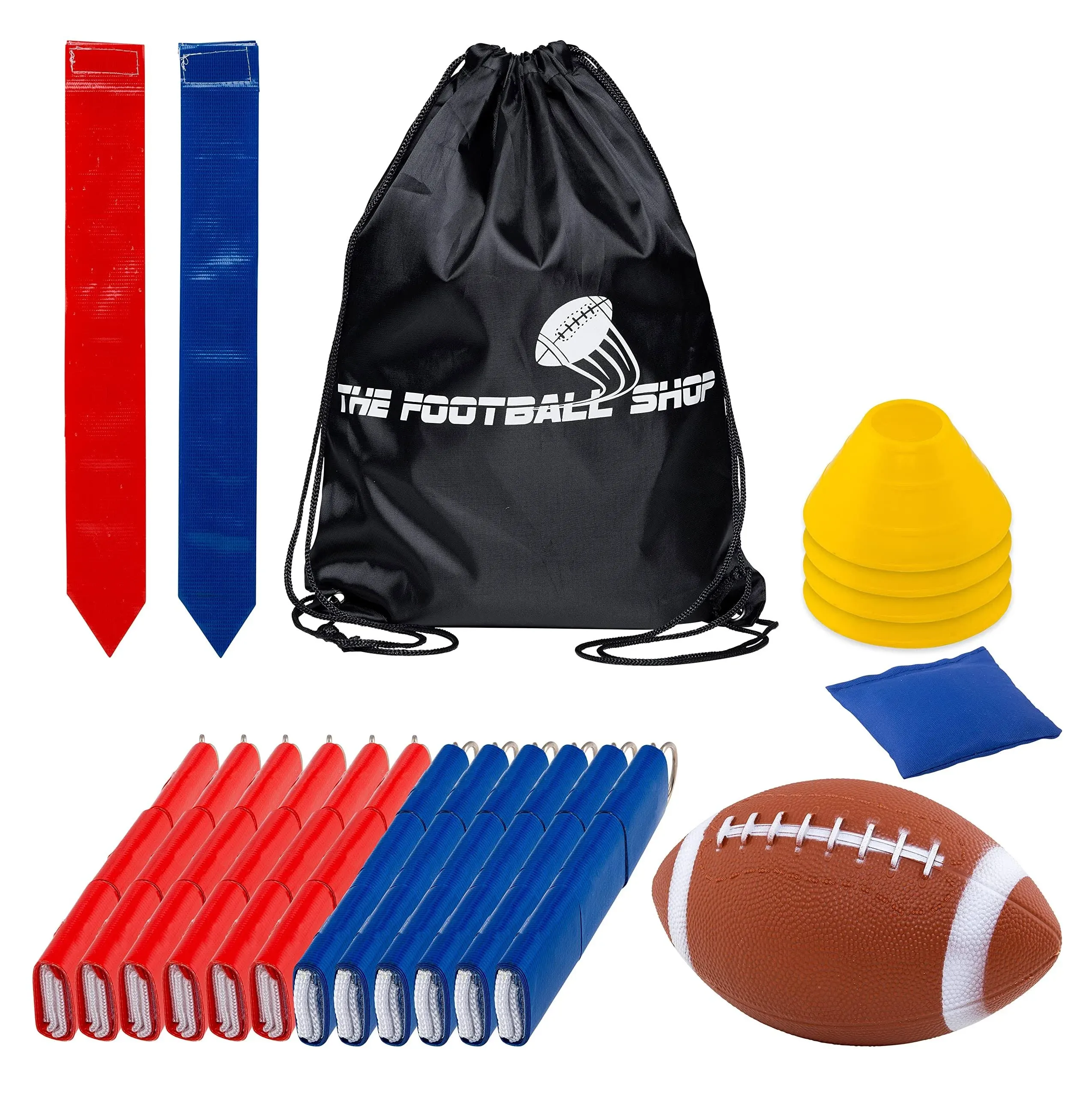 Flag Football Set for 12 Players - Includes Durable Flag Belts and Flags, Cones,