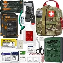 EVERLIT Advanced Emergency Trauma Kit, CAT GEN-7 Tourniquet Mil-Spec Nylon Laser Cut Pouch with 36" Splint, Military Combat Tactical IFAK for First Aid Response Bleeding Control