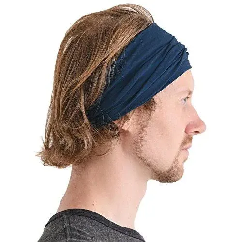 Navy Japanese Bandana Headbands for Men and Women – Comfortable Head Bands wi...