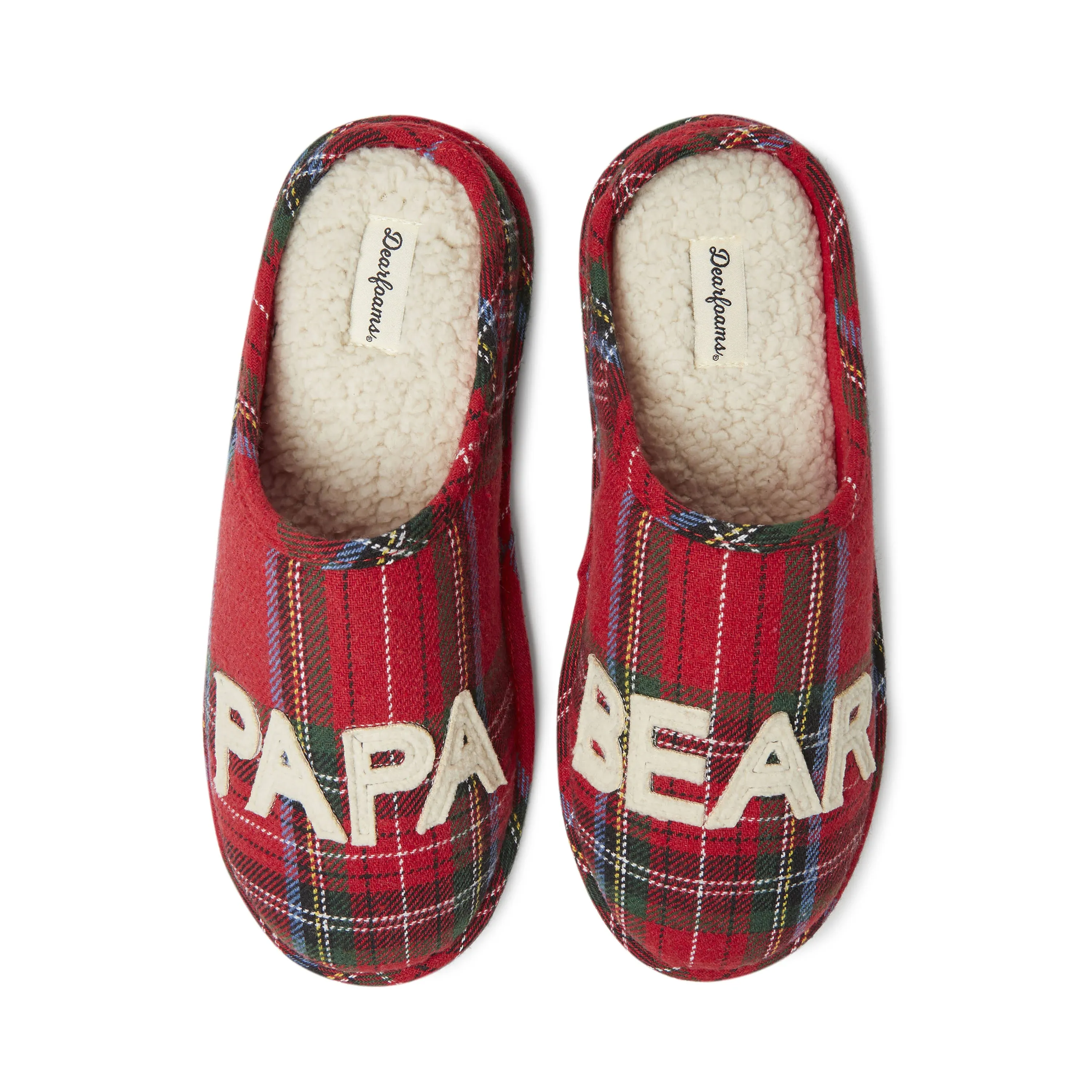 Dearfoams Men's Plaid Papa Bear Clog