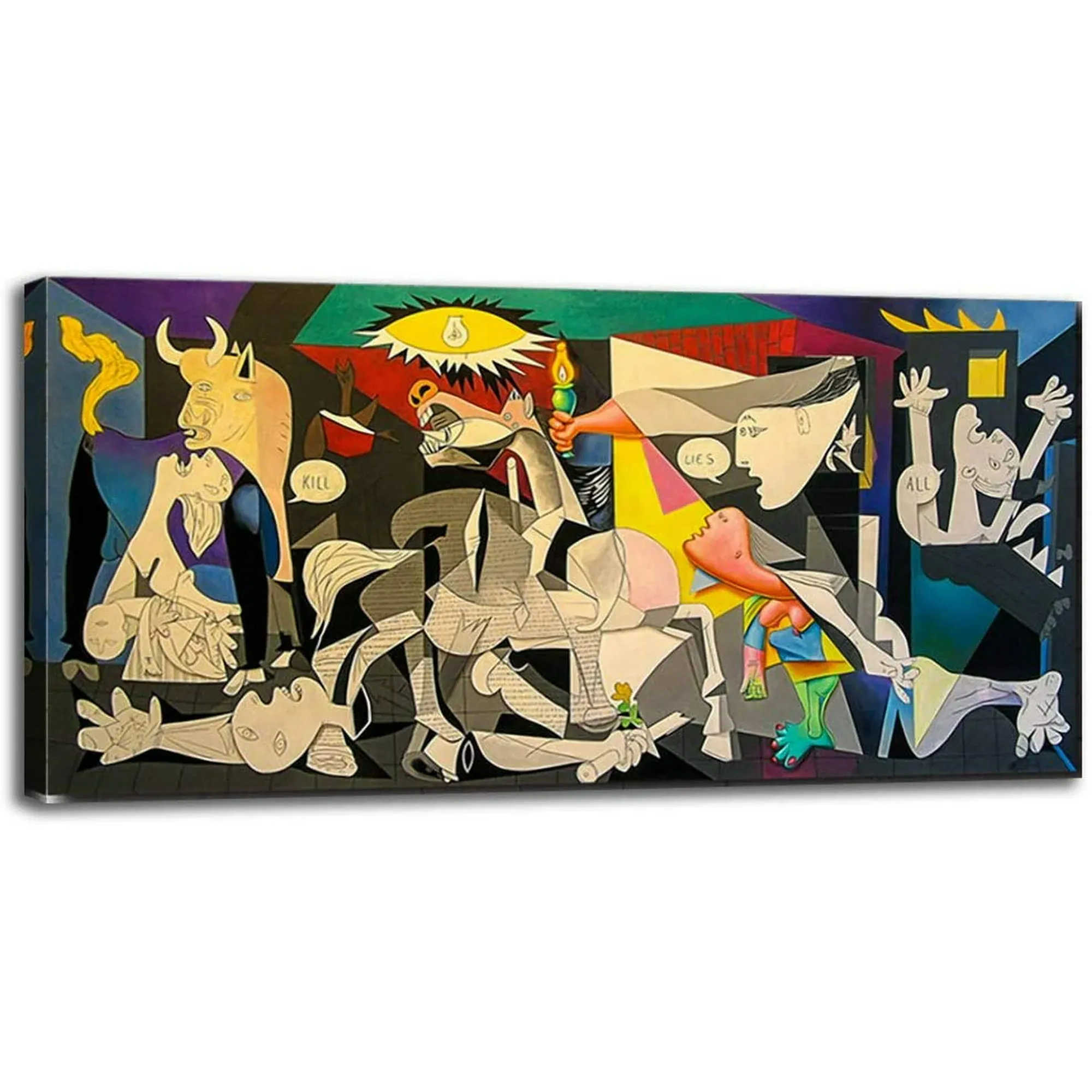 ZENDA Pablo Picasso Wall Art Picasso Guernica Painting Wrapped Canvas Art For Bedroom Livingroom Decoration Ready to Hang