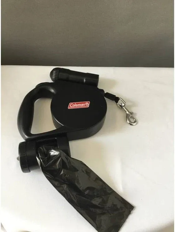 Coleman 3-in-1 Pet Retractable Leash Bag Holder Flashlight Black - Pet Supplies ...