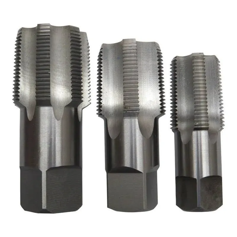 Drill America POUCSNPT3 Carbon Steel NPT Pipe Tap Set, 3 Piece