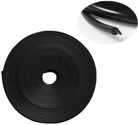 Easy Install 16FT Car Door Edge Guards - Sleek Black Rubber Trim for Protection