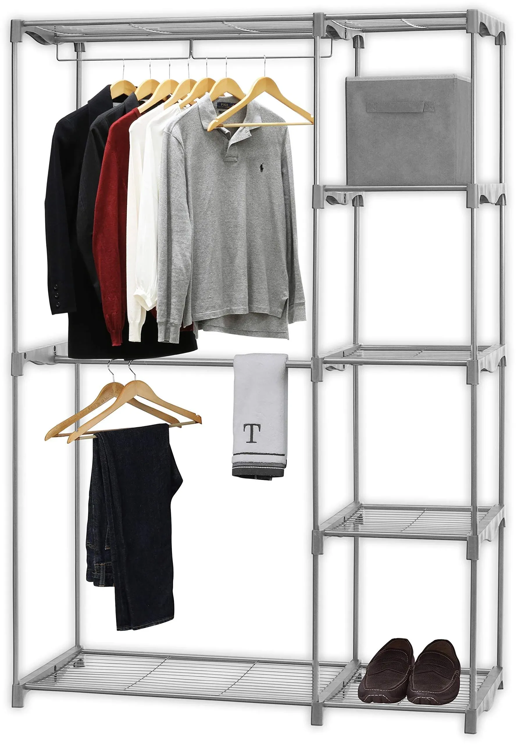 Simple Houseware Freestanding Clothes Garment Organizer Closet