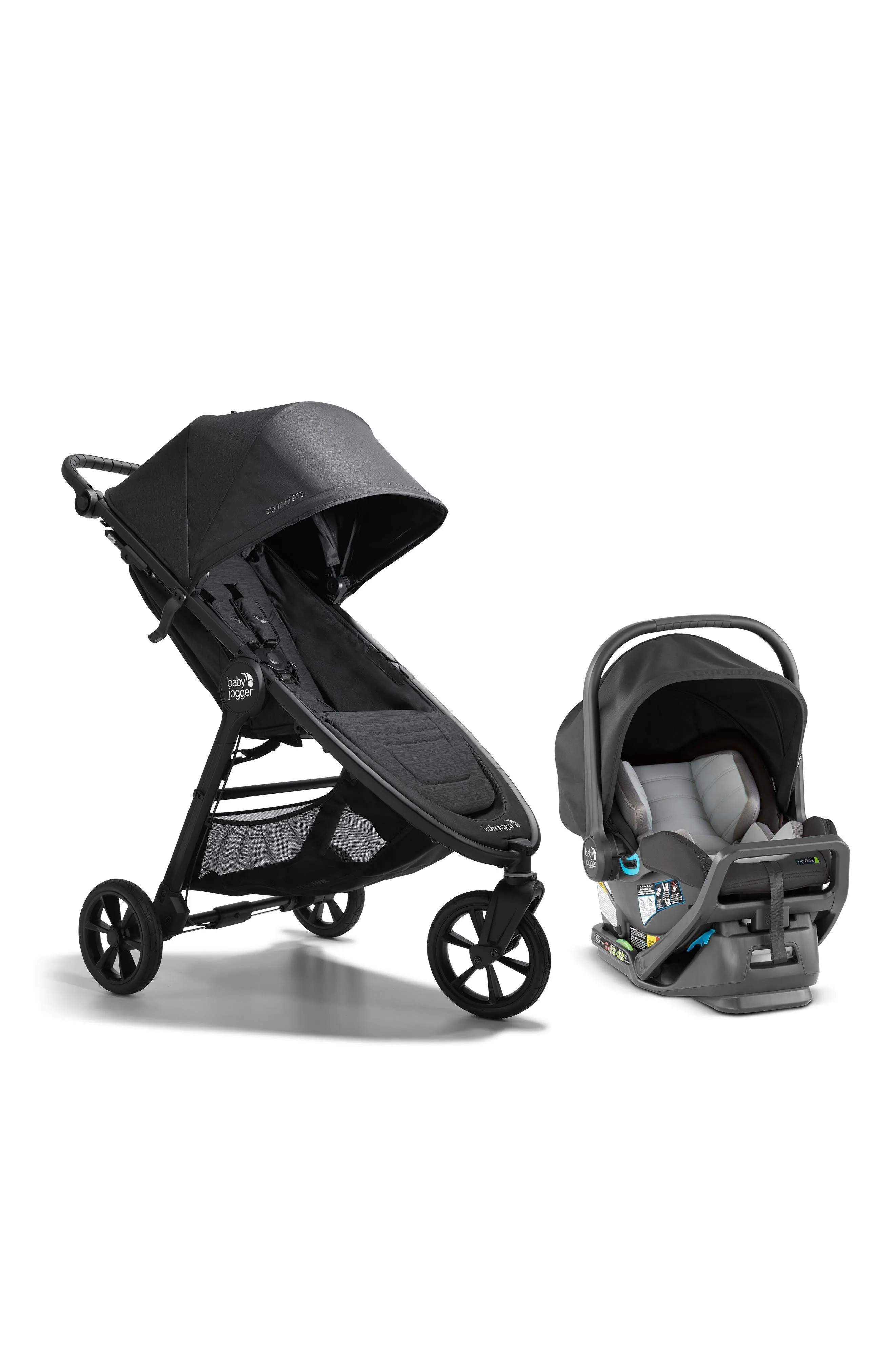 Baby Jogger City Mini GT2 All-Terrain Travel System | Includes City GO 2 Infant Car Seat, Slate