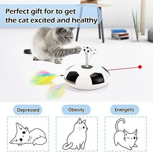 Interactive Cat Toy - Automatic Cat Feather Toy Electric Kitten Toys