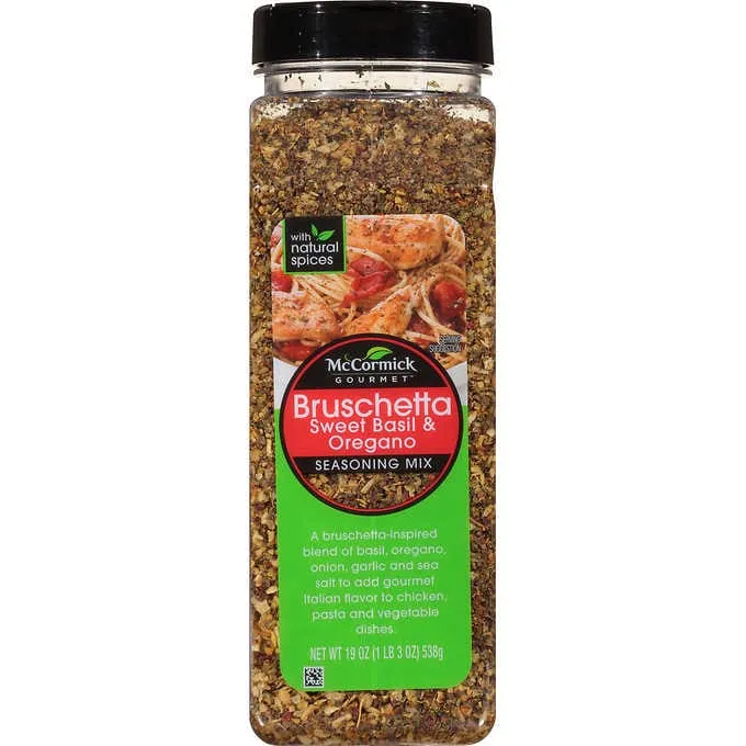 McCormick, Gourmet Bruschetta Seasoning Mix, Sweet Basil & Oregano, 19 oz