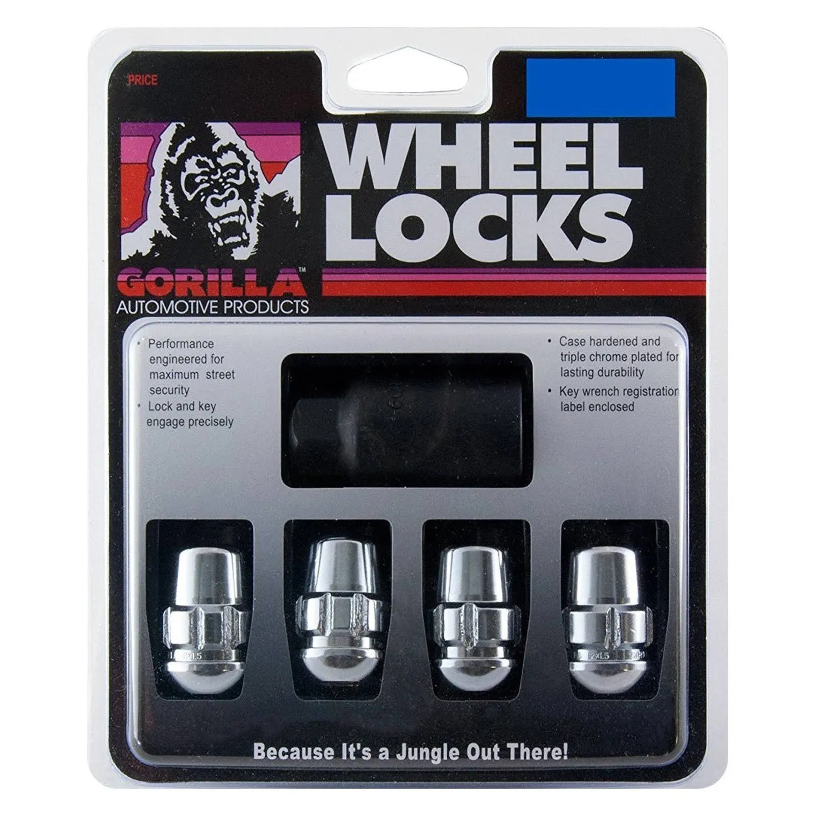 Gorilla Automotive Products 38431XL Chrome Wheel Lock, Set of 4 (Seat 12mm x 1.50 Thread Size)