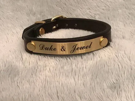 Personalized, Custom Premium Leather Bracelet with Brass Nameplate