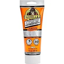 Gorilla Heavy Duty Construction Adhesive, 7 Ounce Squeeze Tube, White, (Pack of 1)