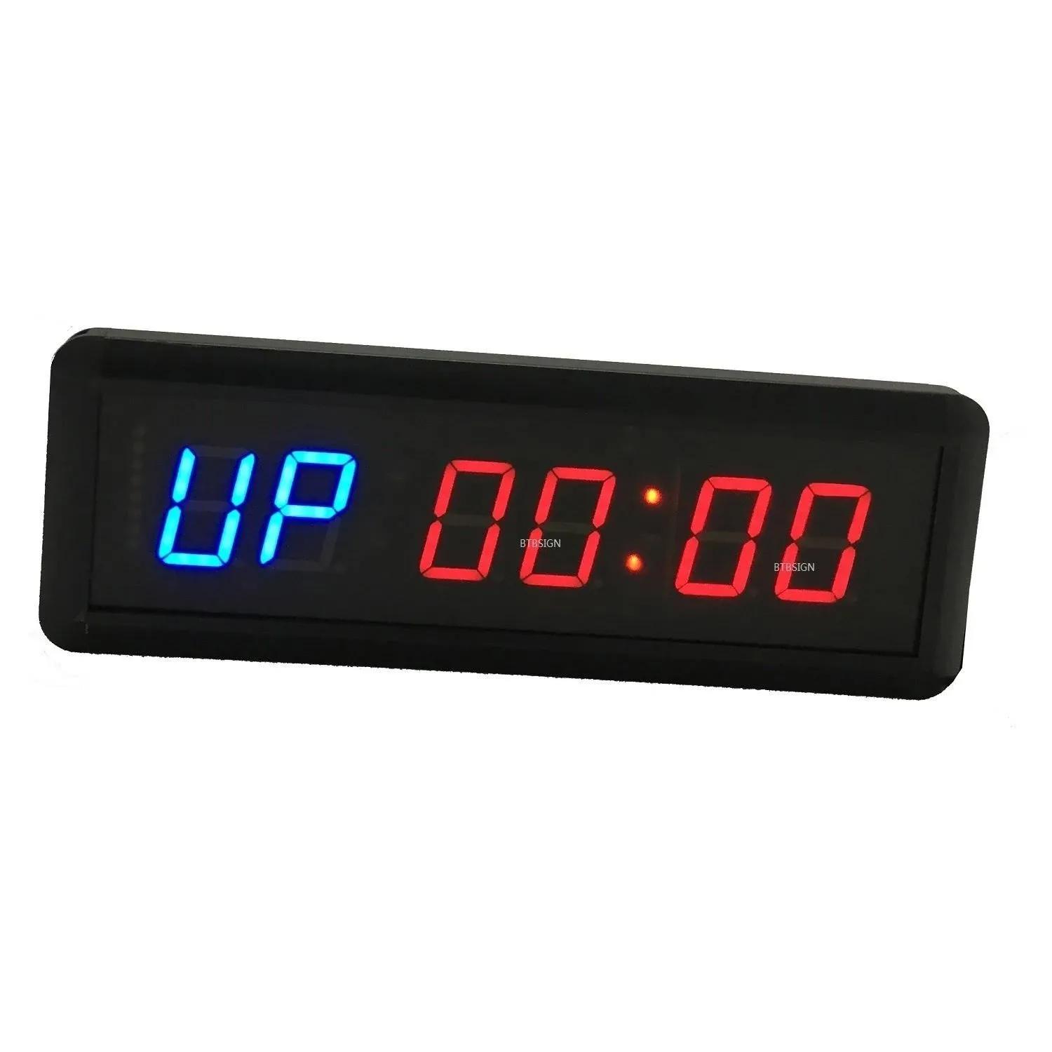 LED Interval Timer Count Down/Up Clock Stopwatch with Remote for Home Blue+red