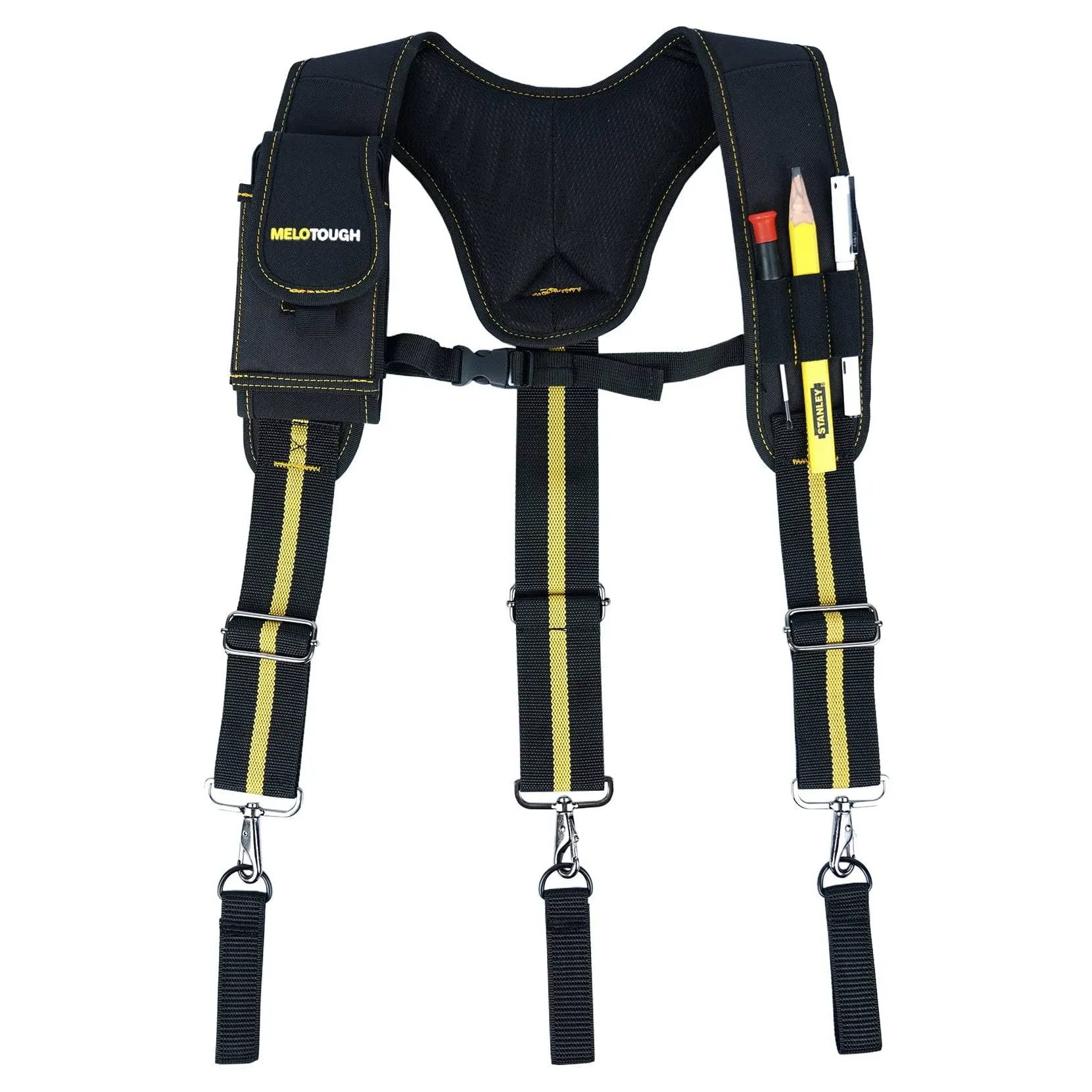 MELOTOUGH Work Suspenders Tool Belt Suspenders with Large Moveable Phone Hold...