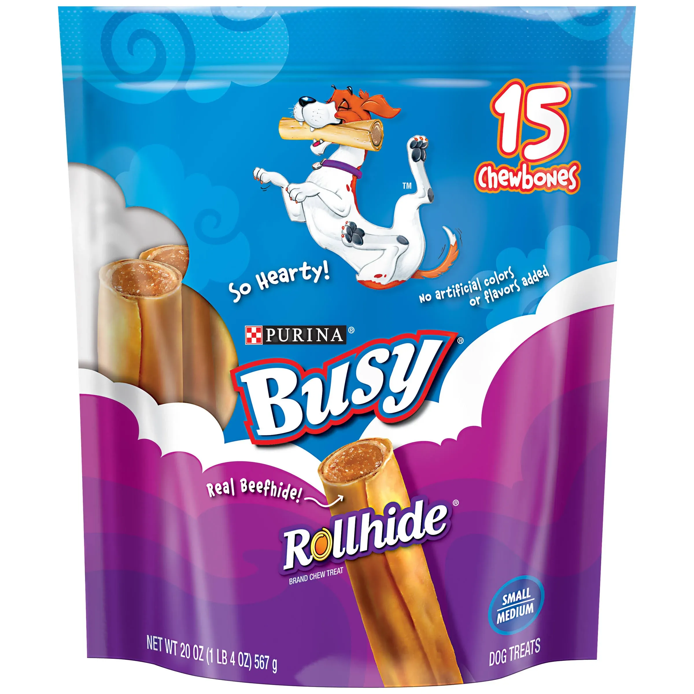 Busy Rollhide Dog Treats 15 Rolls 20 oz Pack