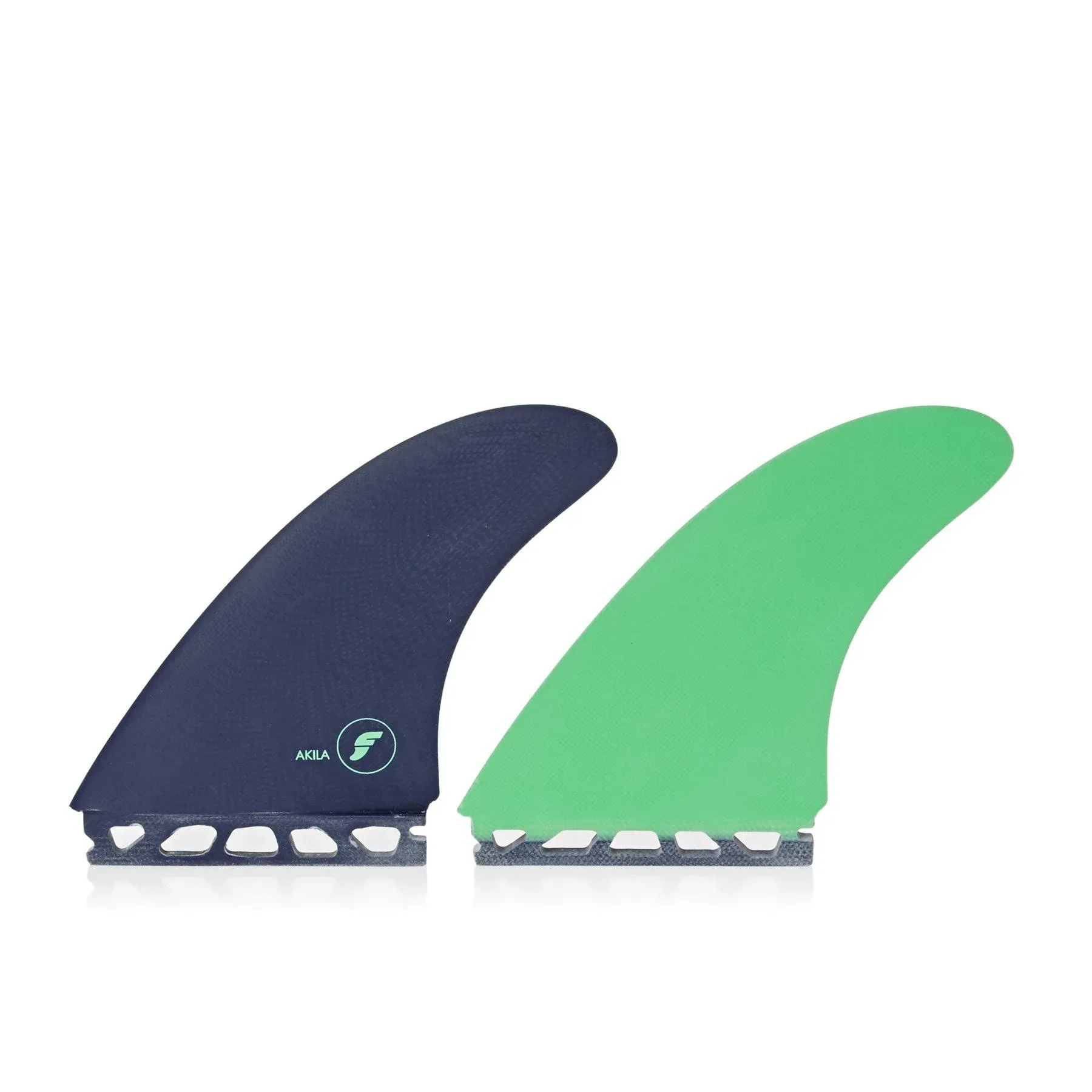 Futures AKILA Aipa Fiberglass Twin Fin Set-Purple/Mint