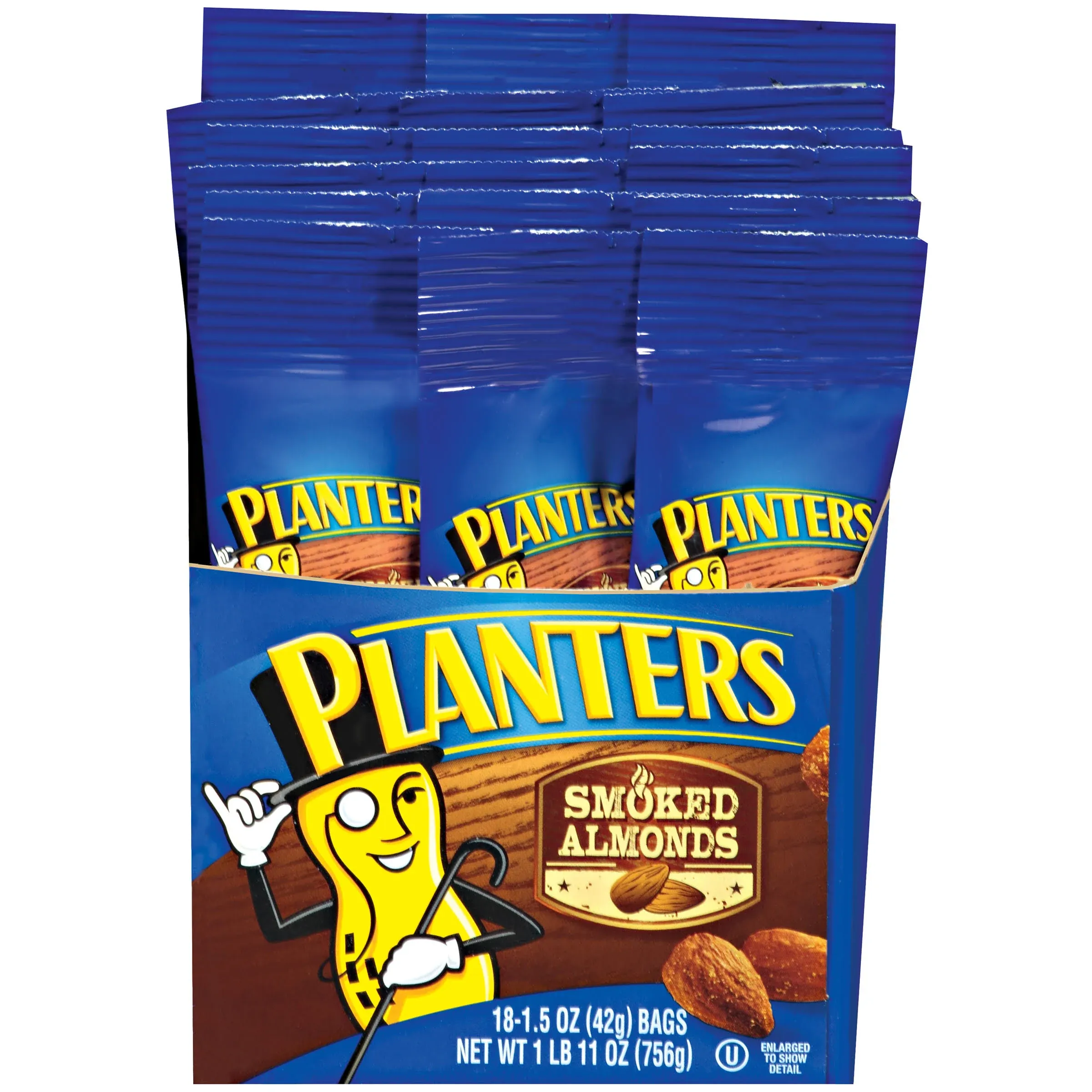 Planters Smoked Almonds, (1.5 oz Bags, Pack of 18 Bags)