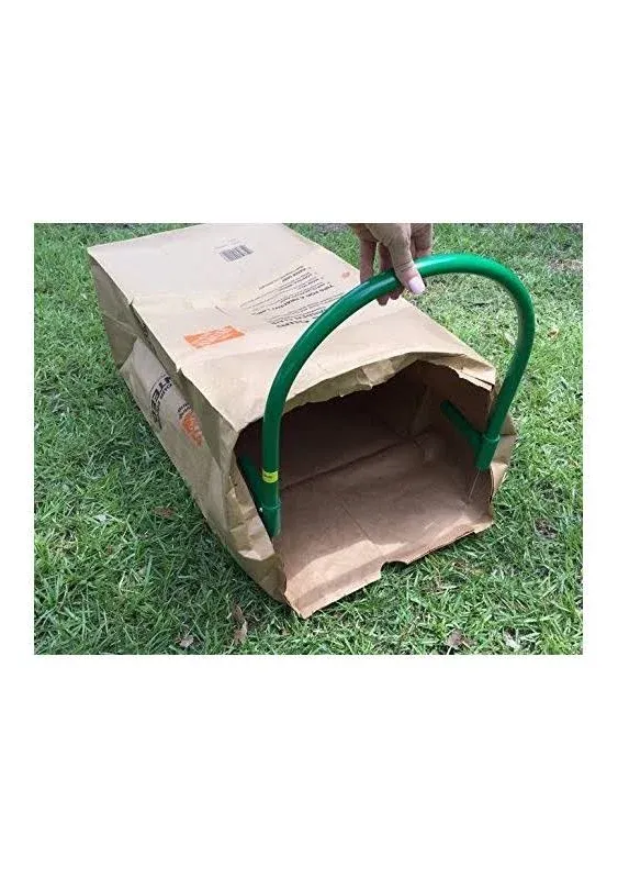 HGTV Winner Leaf Gulp 200 Lawn Bag Holder Turns Paper Leaf Bags Into a Dustpan. Stays Put With Spikes. Just Sweep to Fill. Made in USA