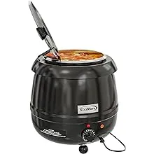 Koolmore SK-BK-3G Commercial Soup Kettle Warmer with Hinged Lid and Re