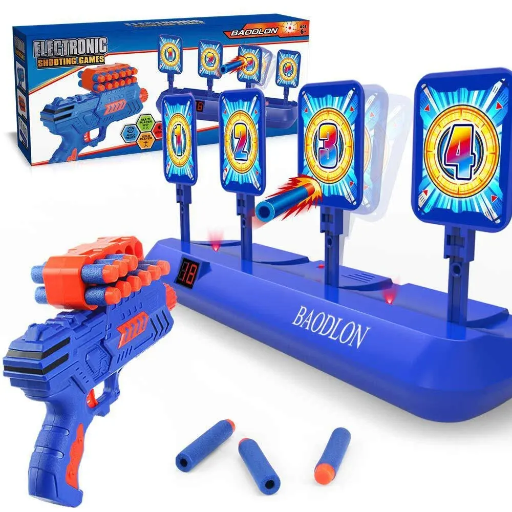 GMAOPHY Digital Shooting Targets with Foam Dart Toy Shooting Blaster, 4 Targets Auto Reset Electronic Scoring Toys, Shooting Toys for Age of 5 6 7 8 9 10+ Years Old Kid Boys Girls