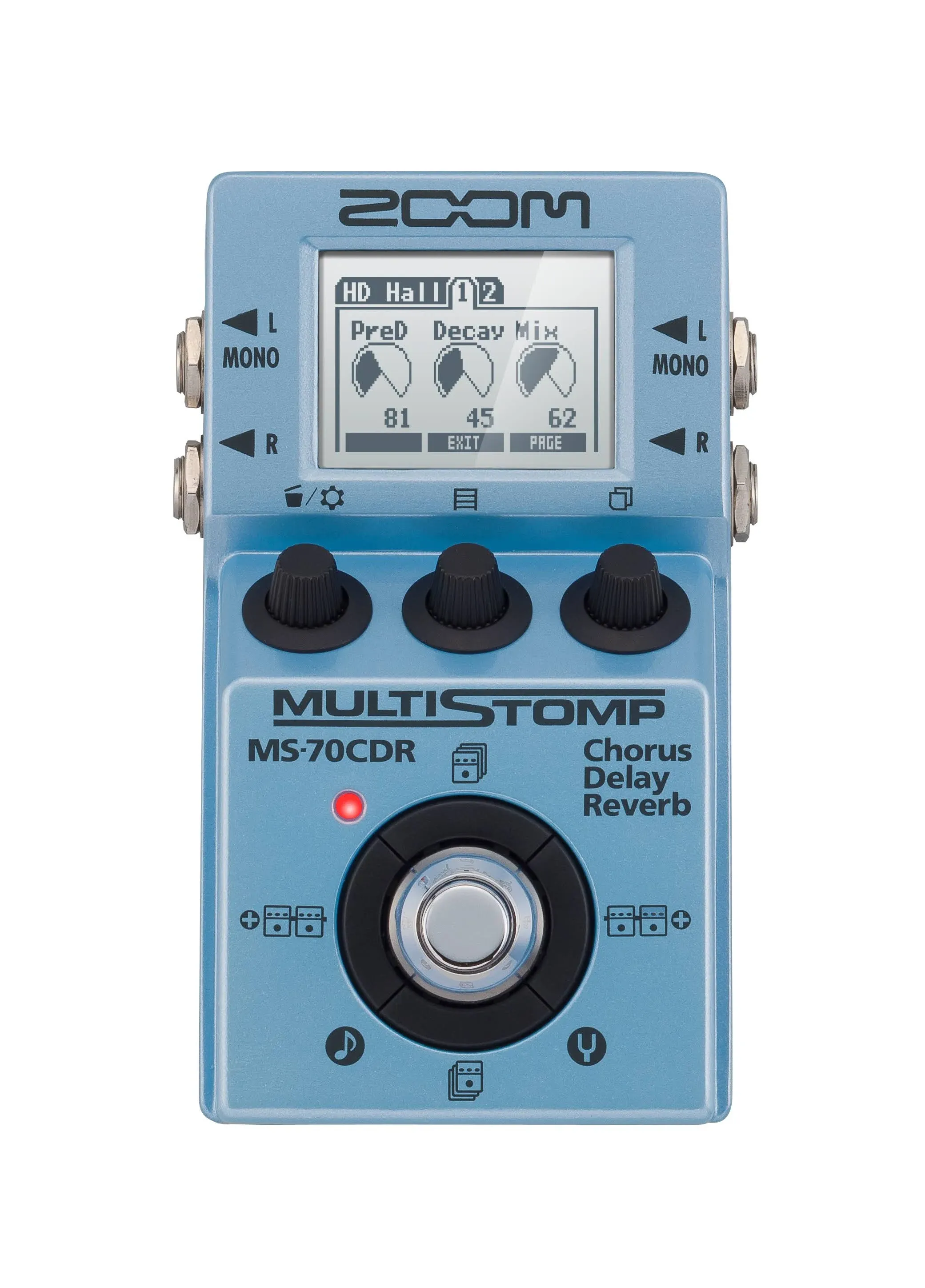 Zoom MS-70CDR MultiStomp Guitar Effects Pedal, Chorus, Delay, and Reverb Effects, Single Stompbox Size, 86 Built-in effects, Tuner