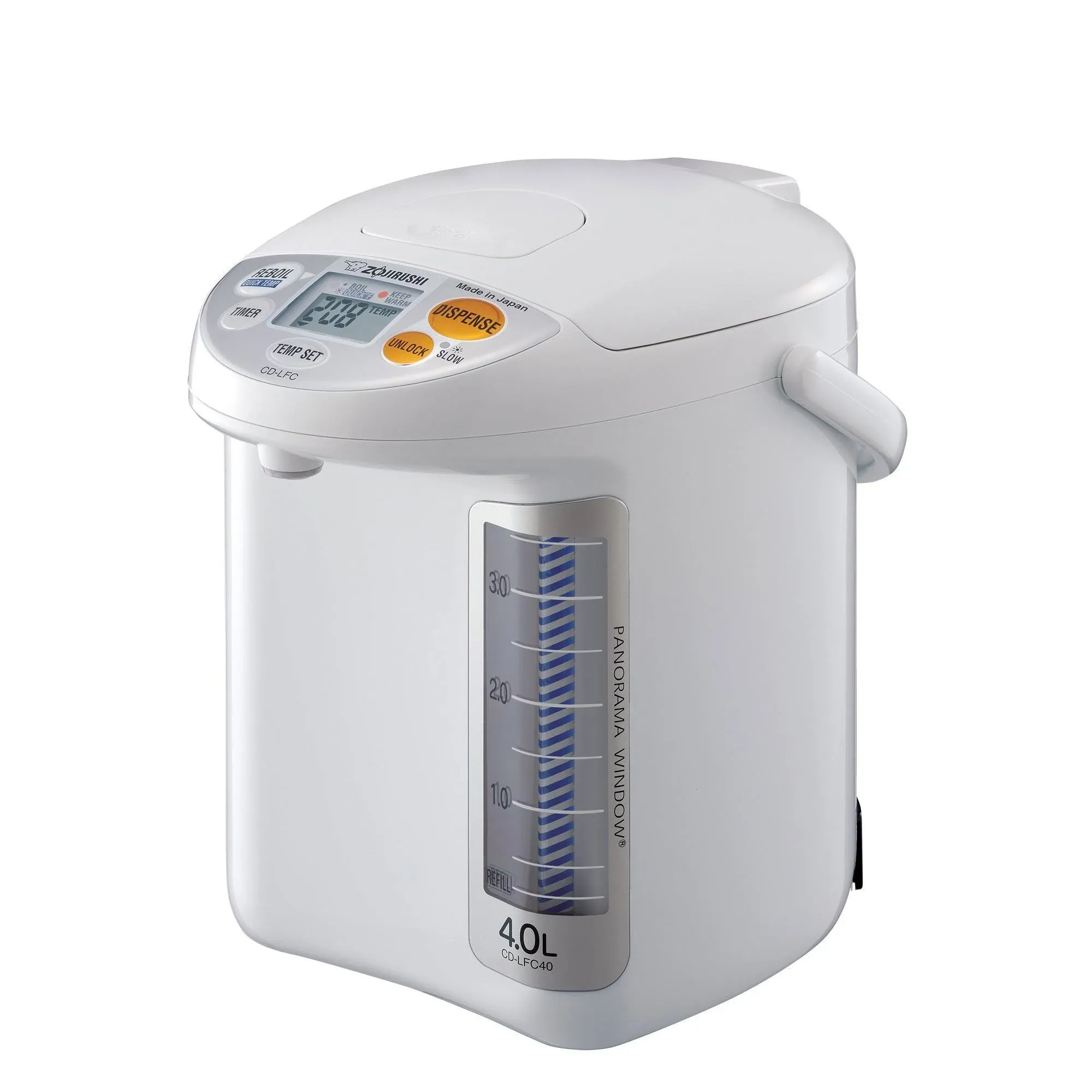 Zojirushi CD-LFC40 Panorama Window Micom Water Boiler and Warmer, 135 oz/4.0 L, White